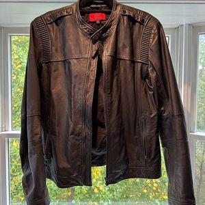Men's Hugo Boss Leather Motorcycle Jacket - L